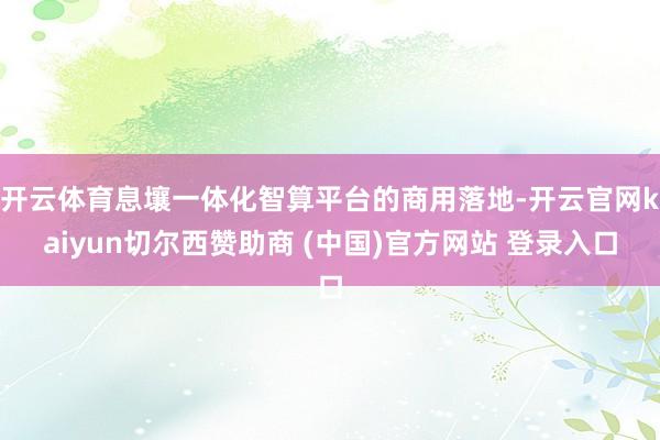 开云体育息壤一体化智算平台的商用落地-开云官网kaiyun切尔西赞助商 (中国)官方网站 登录入口