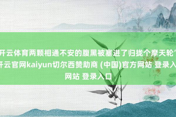 开云体育两颗相通不安的腹黑被塞进了归拢个摩天轮”-开云官网kaiyun切尔西赞助商 (中国)官方网站 登录入口