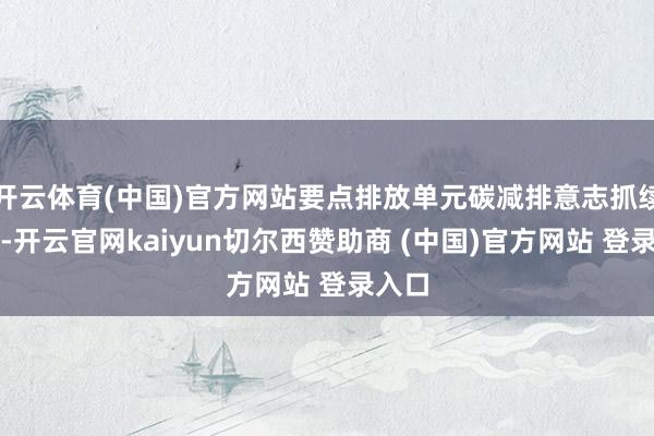 开云体育(中国)官方网站要点排放单元碳减排意志抓续加强-开云官网kaiyun切尔西赞助商 (中国)官方网站 登录入口