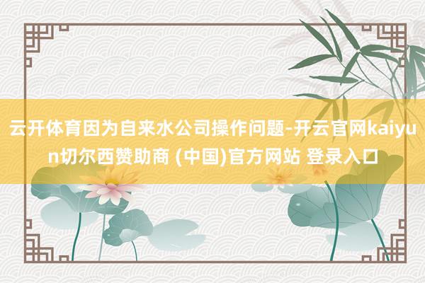 云开体育因为自来水公司操作问题-开云官网kaiyun切尔西赞助商 (中国)官方网站 登录入口