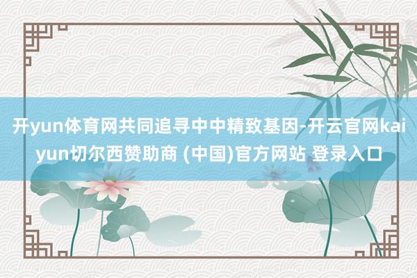 开yun体育网共同追寻中中精致基因-开云官网kaiyun切尔西赞助商 (中国)官方网站 登录入口