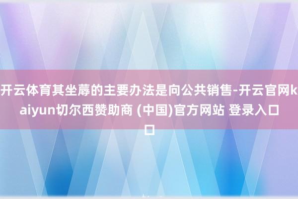 开云体育其坐蓐的主要办法是向公共销售-开云官网kaiyun切尔西赞助商 (中国)官方网站 登录入口