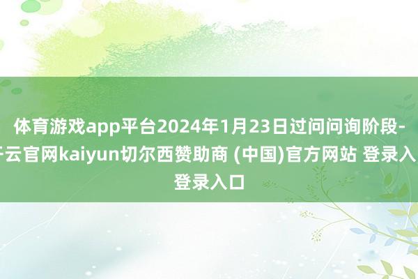 体育游戏app平台2024年1月23日过问问询阶段-开云官网kaiyun切尔西赞助商 (中国)官方网站 登录入口