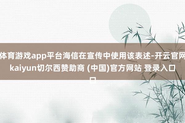 体育游戏app平台海信在宣传中使用该表述-开云官网kaiyun切尔西赞助商 (中国)官方网站 登录入口